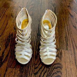 Michael Kors Gold heel leather sandals